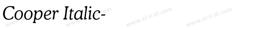 Cooper Italic字体转换 Cooper Italic字体转换